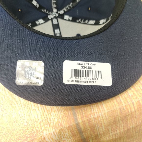 New Era Chicago Bears fitted hat navy blue nfl patch logo NE tech 59FIFTY sz 7 - Picture 6 of 9